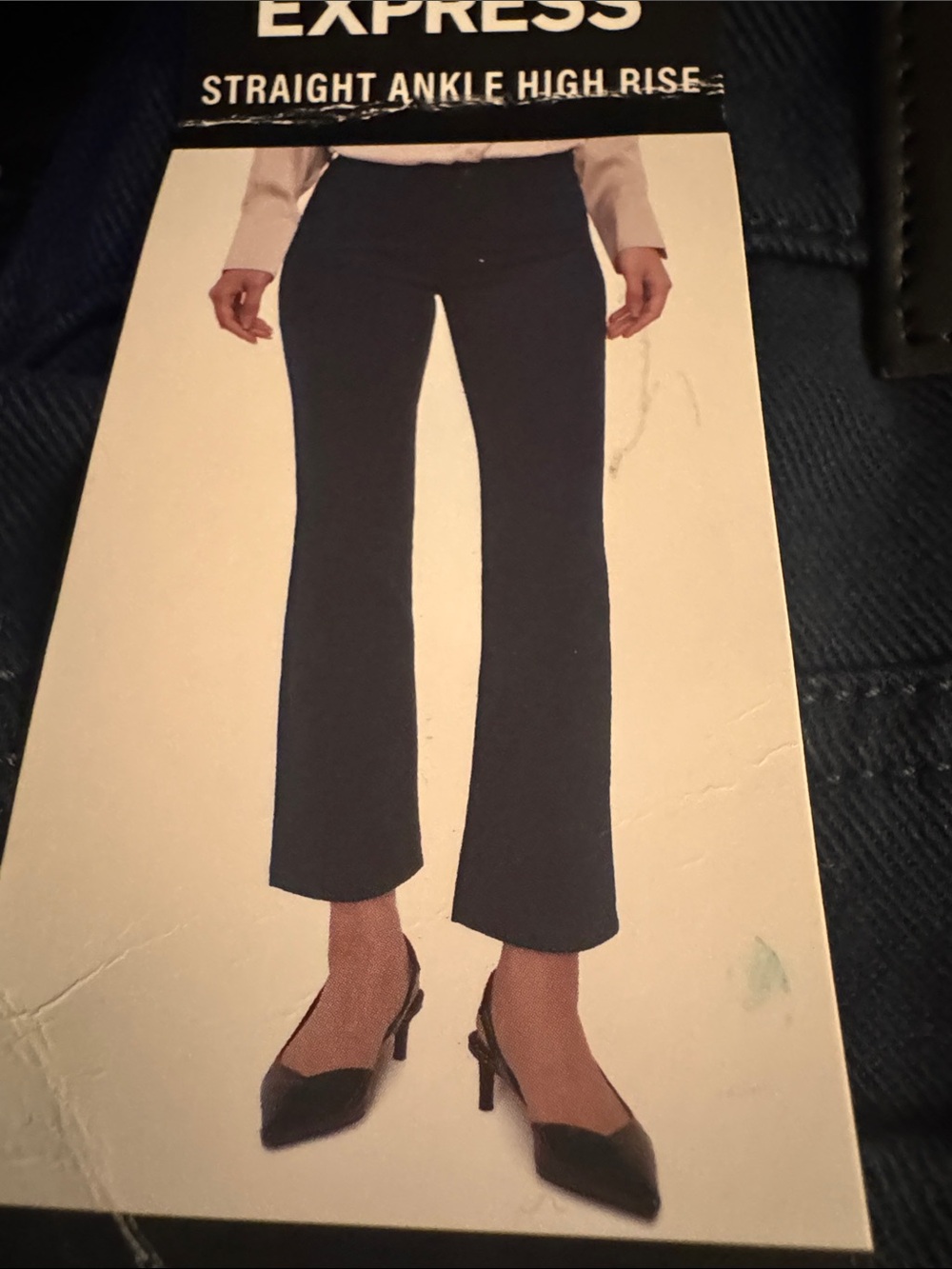 Express Women's Straight Ankle High-Rise Pants — navy
